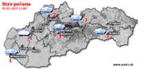 Stav počasia - Slovensko (05.01.2019 o 12.00 hod.)