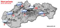 Stav počasia - Slovensko (09.01.2019 o 6.00 hod.)