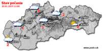 Stav počasia - Slovensko (10.01.2019 o 12.00 hod.)