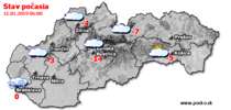 Stav počasia - Slovensko (11.01.2019 o 6.00 hod.)