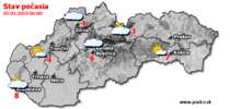 Stav počasia - Slovensko (05.03.2019 o 6.00 hod.)