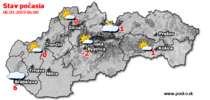 Stav počasia - Slovensko (06.03.2019 o 6.00 hod.)