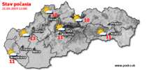 Stav počasia - Slovensko (21.03.2019 o 12.00 hod.)