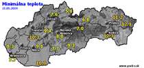 Minimálna teplota - dnes (21.05.2019)