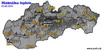 Minimálna teplota - dnes (07.06.2019)