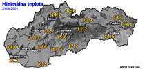 Minimálna teplota - dnes (23.08.2019)