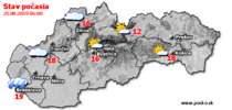 Stav počasia - Slovensko (25.08.2019 o 6.00 hod.)