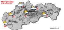 Stav počasia - Slovensko (19.09.2019 o 6.00 hod.)