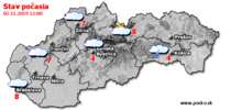 Stav počasia - Slovensko (02.11.2019 o 12.00 hod.)
