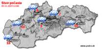 Stav počasia - Slovensko (05.11.2019 o 12.00 hod.)