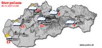 Stav počasia - Slovensko (06.11.2019 o 12.00 hod.)