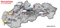 Stav počasia - Slovensko (11.11.2019 o 6.00 hod.)