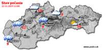 Stav počasia - Slovensko (12.11.2019 o 12.00 hod.)