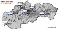 Stav počasia - Slovensko (12.12.2019 o 12.00 hod.)