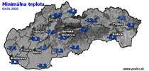 Minimálna teplota - dnes (03.01.2020)
