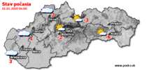 Stav počasia - Slovensko (01.01.2020 o 6.00 hod.)