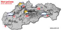 Stav počasia - Slovensko (03.01.2020 o 6.00 hod.)