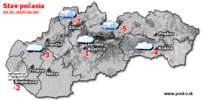 Stav počasia - Slovensko (04.01.2020 o 6.00 hod.)