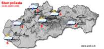 Stav počasia - Slovensko (11.01.2020 o 12.00 hod.)