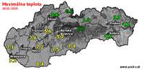 Maximálna teplota - dnes (28.02.2020)