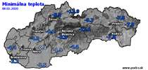 Minimálna teplota - dnes (08.02.2020)