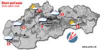 Stav počasia - Slovensko (19.04.2020 o 12.00 hod.)