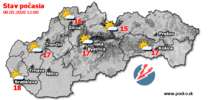 Stav počasia - Slovensko (08.05.2020 o 12.00 hod.)