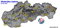 Minimálna teplota - dnes (06.06.2020)