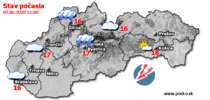Stav počasia - Slovensko (05.06.2020 o 12.00 hod.)