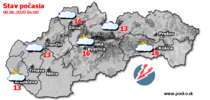Stav počasia - Slovensko (08.06.2020 o 6.00 hod.)