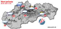 Stav počasia - Slovensko (08.06.2020 o 12.00 hod.)