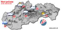Stav počasia - Slovensko (10.06.2020 o 6.00 hod.)