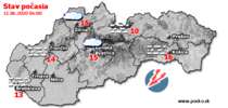 Stav počasia - Slovensko (11.06.2020 o 6.00 hod.)