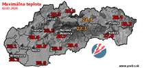 Maximálna teplota - dnes (02.07.2020)