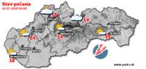 Stav počasia - Slovensko (04.07.2020 o 6.00 hod.)