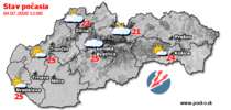 Stav počasia - Slovensko (04.07.2020 o 12.00 hod.)