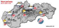Stav počasia - Slovensko (06.07.2020 o 12.00 hod.)