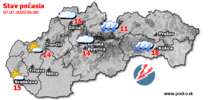 Stav počasia - Slovensko (07.07.2020 o 6.00 hod.)