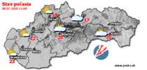 Stav počasia - Slovensko (08.07.2020 o 12.00 hod.)