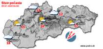 Stav počasia - Slovensko (09.07.2020 o 6.00 hod.)