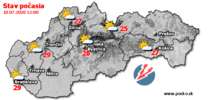 Stav počasia - Slovensko (10.07.2020 o 12.00 hod.)