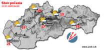 Stav počasia - Slovensko (11.07.2020 o 6.00 hod.)