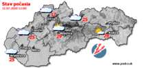 Stav počasia - Slovensko (11.07.2020 o 12.00 hod.)