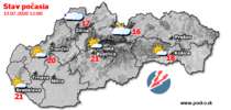 Stav počasia - Slovensko (13.07.2020 o 12.00 hod.)