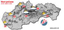 Stav počasia - Slovensko (15.07.2020 o 12.00 hod.)