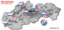 Stav počasia - Slovensko (18.07.2020 o 12.00 hod.)