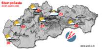 Stav počasia - Slovensko (31.07.2020 o 12.00 hod.)