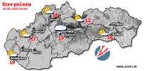 Stav počasia - Slovensko (16.08.2020 o 6.00 hod.)