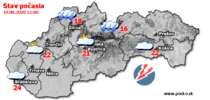 Stav počasia - Slovensko (19.08.2020 o 12.00 hod.)