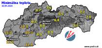 Minimálna teplota - dnes (10.09.2020)